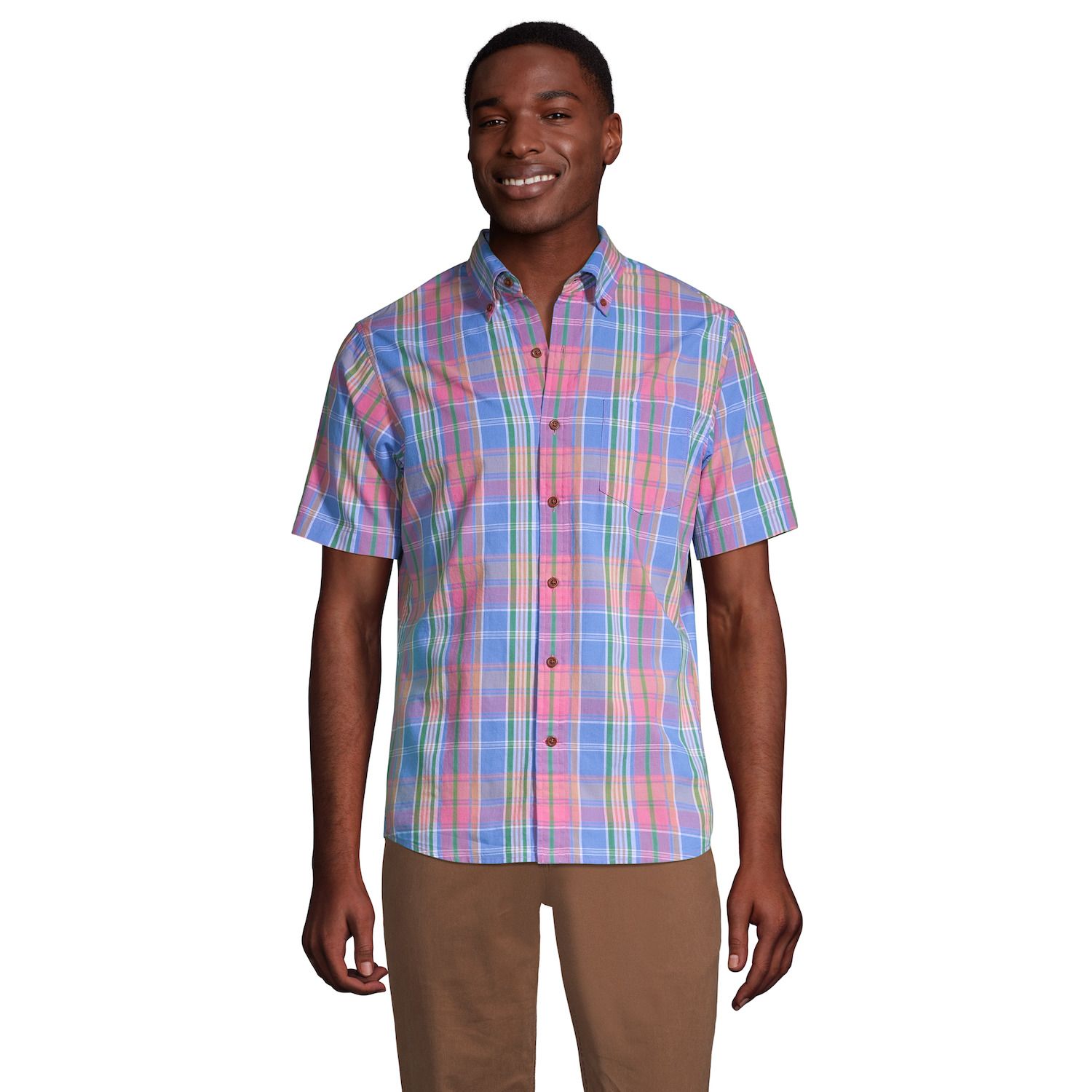 Traditional-Fit Madras Button-Down Shirt